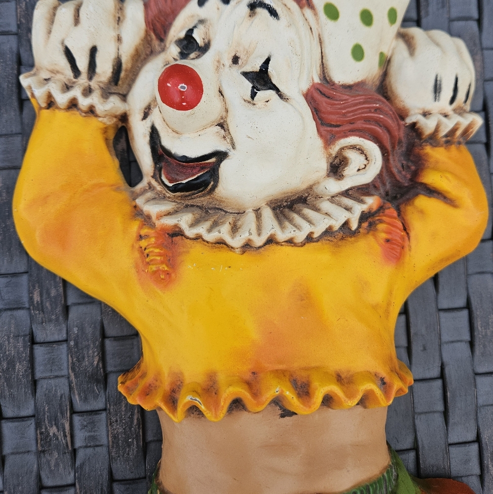 Vintage Homco Clown Plastic Wall Plaques Collectible Wall Decor Scary Creepy - Picture 6 of 15